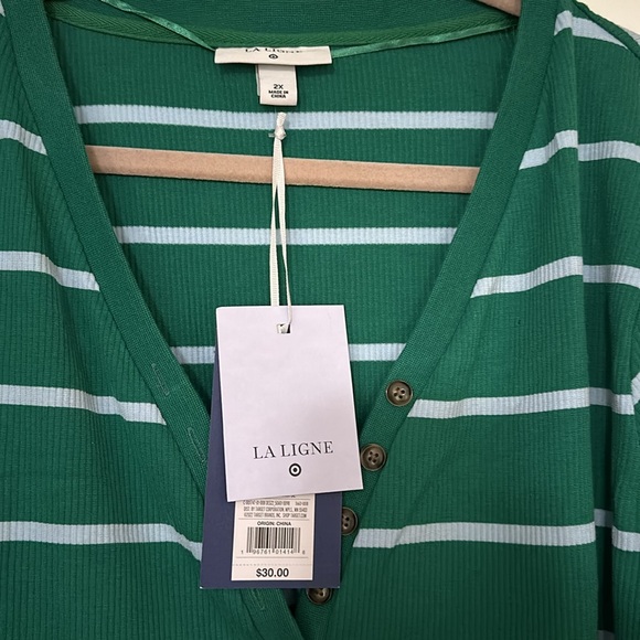 La Ligne plus size women’s green and white bodysuit NWT - Picture 3 of 3